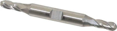 Hertel - 1/4" Diam, 9/16" LOC, 4 Flute Cobalt Ball End Mill - Uncoated, Double End, 3-1/4" OAL, 3/8" Shank Diam - Eagle Tool & Supply