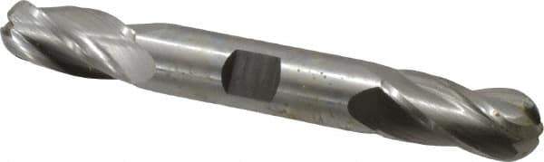 Hertel - 5/8" Diam, 1-3/8" LOC, 4 Flute High Speed Steel Ball End Mill - Uncoated, Double End, 5" OAL, 5/8" Shank Diam - Eagle Tool & Supply