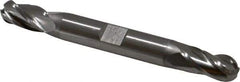 Hertel - 11/32" Diam, 3/4" LOC, 4 Flute Cobalt Ball End Mill - Uncoated, Double End, 3-1/2" OAL, 3/8" Shank Diam - Eagle Tool & Supply