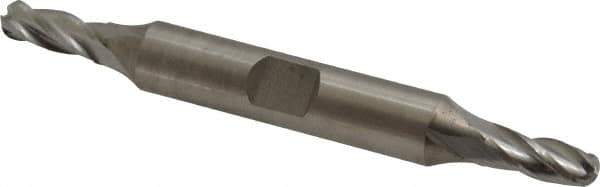 Hertel - 7/32" Diam, 9/16" LOC, 4 Flute Cobalt Ball End Mill - Uncoated, Double End, 3-1/4" OAL, 3/8" Shank Diam - Eagle Tool & Supply