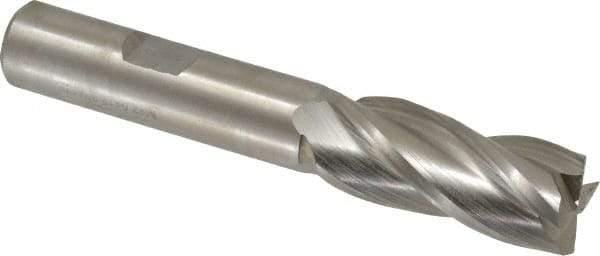 Hertel - 5/8", 1-1/2" LOC, 5/8" Shank Diam, 7-1/8" OAL, 4 Flute, High Speed Steel Square End Mill - Single End, Uncoated, Right Hand Cut - Eagle Tool & Supply