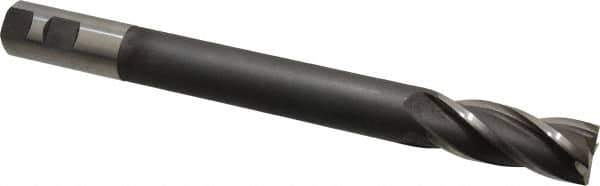 Hertel - 1", 2-1/2" LOC, 1" Shank Diam, 10-1/4" OAL, 4 Flute, High Speed Steel Square End Mill - Single End, Uncoated, Centercutting, Right Hand Cut - Eagle Tool & Supply
