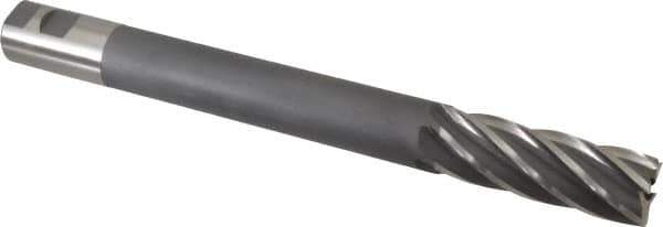 Hertel - 1-1/4", 3-1/2" LOC, 1-1/4" Shank Diam, 12-1/2" OAL, 6 Flute, High Speed Steel Square End Mill - Single End, Uncoated, Right Hand Cut - Eagle Tool & Supply