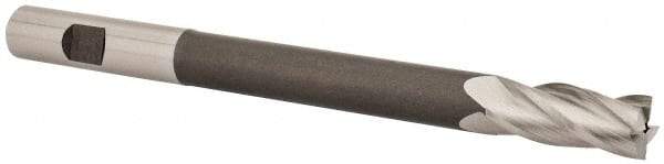 Hertel - 1/2", 1-1/4" LOC, 1/2" Shank Diam, 6" OAL, 4 Flute, High Speed Steel Square End Mill - Single End, Uncoated, Right Hand Cut - Eagle Tool & Supply