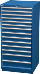 LISTA - 14 Drawer, Modular Storage Cabinet - Steel, 28-1/4" Wide x 28-1/2" Deep x 59-1/2" High, Blue - Eagle Tool & Supply