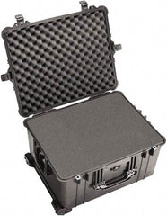 Pelican Products, Inc. - 19-11/16" Wide x 11-7/8" High, Clamshell Hard Case - Black, Polypropylene - Eagle Tool & Supply