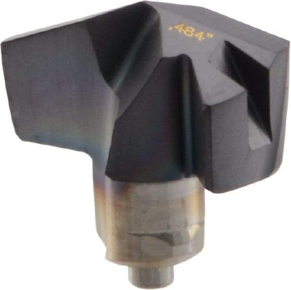 Iscar - Series ICM, 12.29mm Diam Grade IC908 140° Replaceable Drill Tip - Carbide, TiAlN Finish, 12 Seat Size - Eagle Tool & Supply