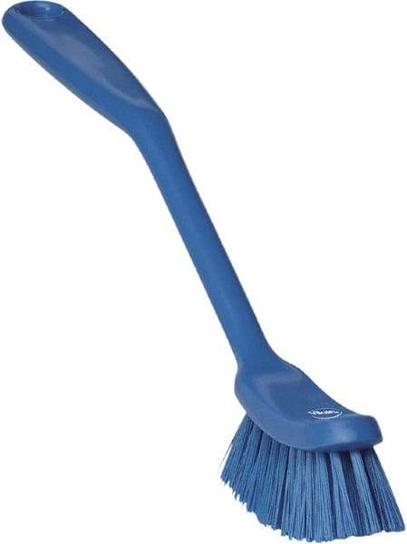 Vikan - 1" Bristle Length, Polyester Food Service Brush - 2-7/8" Long x 1" Wide Head, 11" OAL, Blue, Polypropylene Block - Eagle Tool & Supply