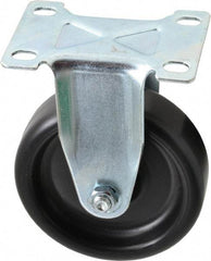 Shepherd - 4" Diam x 1-1/4" Wide x 5-1/4" OAH Top Plate Mount Rigid Caster - Polyolefin, 275 Lb Capacity, Plain Bearing, 2-5/8 x 3-3/4" Plate - Eagle Tool & Supply