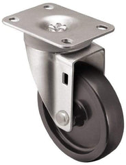 Shepherd - 3" Diam x 1-1/4" Wide x 4-1/4" OAH Top Plate Mount Swivel Caster - Polyolefin, 250 Lb Capacity, Plain Bearing, 2-5/8 x 3-3/4" Plate - Eagle Tool & Supply