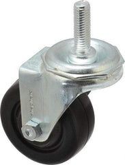 Shepherd - 3" Diam x 1-1/4" Wide x 4-1/8" OAH Stem Mount Swivel Caster - Hard Rubber, 150 Lb Capacity, Nylon Bearing, 1/2-13 x 1-1/2" Threaded Stem - Eagle Tool & Supply