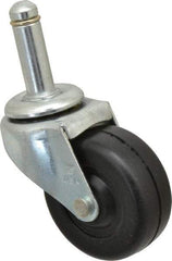 Shepherd - 2" Diam x 13/16" Wide x 2-5/8" OAH Stem Mount Swivel Caster - Soft Rubber, 80 Lb Capacity, Nylon Bearing, 7/16 x 1-7/16" Friction Stem - Eagle Tool & Supply