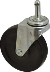 Shepherd - 4" Diam x 15/16" Wide x 4-3/4" OAH Stem Mount Swivel Caster - Soft Rubber, 125 Lb Capacity, Nylon Bearing, 7/16 x 1-7/16" Friction Stem - Eagle Tool & Supply