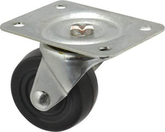 Shepherd - 2-1/2" Diam x 1-1/8" Wide x 3-1/4" OAH Top Plate Mount Swivel Caster - Hard Rubber, 175 Lb Capacity, Nylon Bearing, 2-3/4 x 3-7/8" Plate - Eagle Tool & Supply