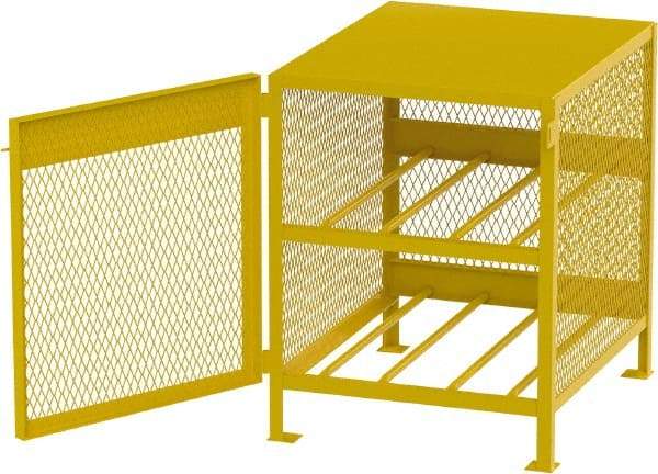 Jamco - 2 Shelf Gas Cylinder Storage Cabinet - Steel, 33" Wide x 38" Deep x 37" High, Safety Yellow - Eagle Tool & Supply