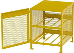 Jamco - 2 Shelf Gas Cylinder Storage Cabinet - Steel, 33" Wide x 38" Deep x 37" High, Safety Yellow - Eagle Tool & Supply