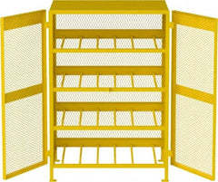 Jamco - 4 Shelf Gas Cylinder Storage Cabinet - Steel, 49" Wide x 38" Deep x 70" High, Safety Yellow - Eagle Tool & Supply