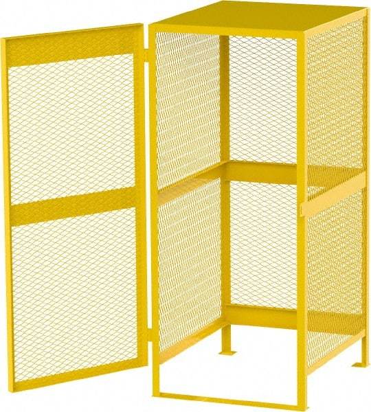 Jamco - Gas Cylinder Storage Cabinet - Steel, 33" Wide x 38" Deep x 70" High, Safety Yellow - Eagle Tool & Supply