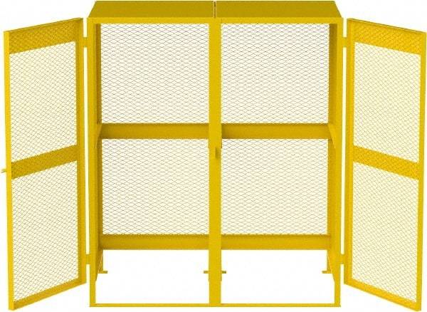 Jamco - Gas Cylinder Storage Cabinet - Steel, 60" Wide x 38" Deep x 70" High, Safety Yellow - Eagle Tool & Supply