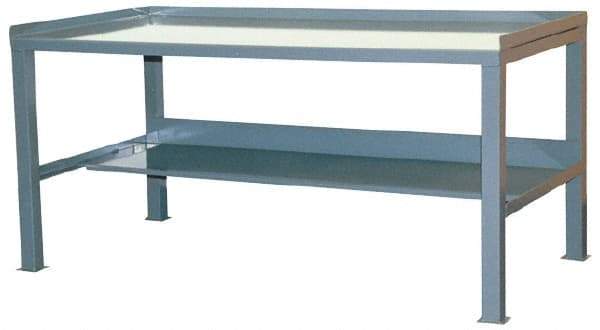 Jamco - 72 Wide x 36" Deep x 34" High, Steel Workbench - Straight Square Edge, Fixed Legs, Gray - Eagle Tool & Supply