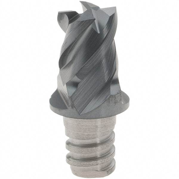 Iscar - MM EC Grade IC908 Carbide End Milling Tip Insert - TiAlN Finish, 4 Flutes, 6mm Cutting Diam, 5mm Depth of Cut, 10mm Extension, 45° Helix - Eagle Tool & Supply