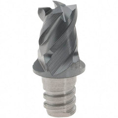 Iscar - MM EC Grade IC908 Carbide End Milling Tip Insert - TiAlN Finish, 4 Flutes, 6mm Cutting Diam, 5mm Depth of Cut, 10mm Extension, 45° Helix - Eagle Tool & Supply