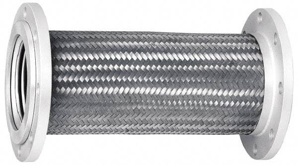 Mason Ind. - 6" Pipe, Braided Stainless Steel Single Arch Hose Pipe Expansion Joint - 24" Long, 200 Max psi, Flanged - Eagle Tool & Supply