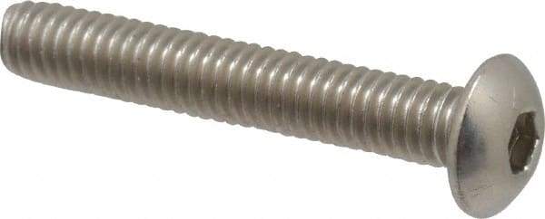 Value Collection - M4x0.70 Metric Coarse Hex Socket Drive, Button Screw - Grade 18-8 & Austenitic A2 Stainless Steel, Uncoated, Partially Threaded, 25mm Length Under Head - Eagle Tool & Supply