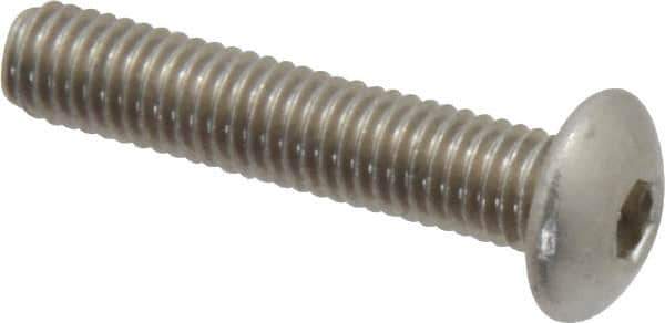Value Collection - M5x0.80 Metric Coarse Hex Socket Drive, Button Screw - Grade 18-8 & Austenitic A2 Stainless Steel, Uncoated, Partially Threaded, 25mm Length Under Head - Eagle Tool & Supply