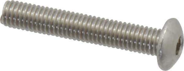 Value Collection - M5x0.80 Metric Coarse Hex Socket Drive, Button Screw - Grade 18-8 & Austenitic A2 Stainless Steel, Uncoated, Partially Threaded, 30mm Length Under Head - Eagle Tool & Supply