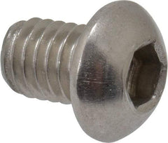 Value Collection - M6x1.00 Metric Coarse Hex Socket Drive, Button Screw - Grade 18-8 & Austenitic A2 Stainless Steel, Uncoated, Fully Threaded, 8mm Length Under Head - Eagle Tool & Supply