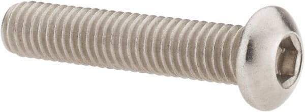 Value Collection - M6x1.00 Metric Coarse Hex Socket Drive, Button Screw - Grade 18-8 & Austenitic A2 Stainless Steel, Uncoated, Partially Threaded, 30mm Length Under Head - Eagle Tool & Supply