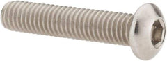 Value Collection - M6x1.00 Metric Coarse Hex Socket Drive, Button Screw - Grade 18-8 & Austenitic A2 Stainless Steel, Uncoated, Partially Threaded, 30mm Length Under Head - Eagle Tool & Supply