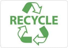 NMC - "Recycle", 10" Long x 14" Wide, Aluminum Safety Sign - Rectangle, 0.04" Thick, Use for Restroom, Janitorial & Housekeeping - Eagle Tool & Supply