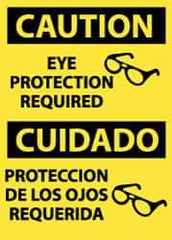 NMC - "Caution - Eye Protection Required", 14" Long x 10" Wide, Rigid Plastic Safety Sign - Rectangle, 0.05" Thick, Use for Accident Prevention - Eagle Tool & Supply