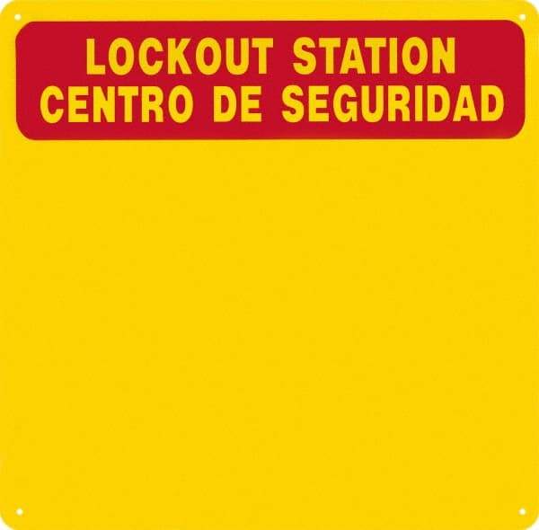 NMC - 1 Piece, Empty Plexiglass Backboard - 14 Inch Wide x 14 Inch High, Yellow and Yellow on Red - Eagle Tool & Supply