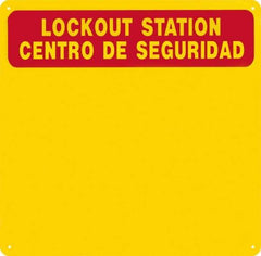 NMC - 1 Piece, Empty Plexiglass Backboard - 14 Inch Wide x 14 Inch High, Yellow and Yellow on Red - Eagle Tool & Supply