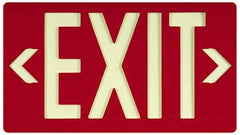 NMC - Exit, Plastic Exit Sign - 15-7/8" Wide x 8-5/8" High, Glow-in-the-Dark - Eagle Tool & Supply