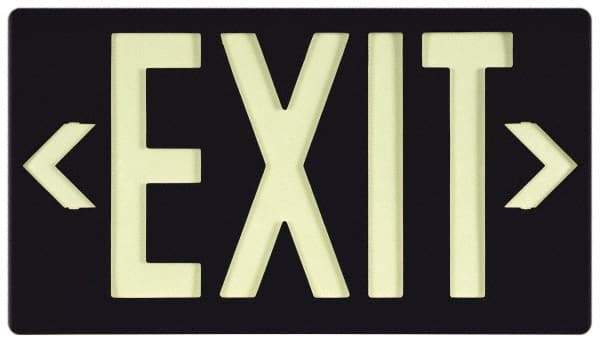 NMC - Exit, Plastic Exit Sign - 15-7/8" Wide x 8-5/8" High, Glow-in-the-Dark - Eagle Tool & Supply