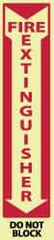 NMC - Fire Extinguisher - Do Not Block, Pressure Sensitive Vinyl Fire Sign - 4" Wide x 18" High, Glow-in-the-Dark - Eagle Tool & Supply