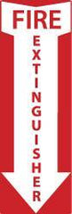 NMC - Fire Extinguisher, Pressure Sensitive Vinyl Fire Sign - 4" Wide x 12" High - Eagle Tool & Supply