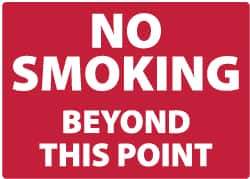 NMC - "No Smoking Beyond This Point", 10" Long x 14" Wide, Aluminum Safety Sign - Rectangle, 0.04" Thick, Use for Smoking Regulations - Eagle Tool & Supply