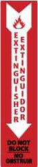 NMC - Extinguisher, Pressure Sensitive Vinyl Fire Sign - 4" Wide x 18" High, English/Spanish - Eagle Tool & Supply