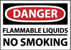NMC - "Danger - Flammable Liquids - No Smoking", 10" Long x 14" Wide, Aluminum Safety Sign - Rectangle, 0.04" Thick, Use for Accident Prevention - Eagle Tool & Supply