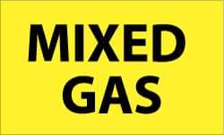 NMC - Hazardous Materials Label - Legend: Mixed Gas, English, Black & Yellow, 5" Long x 3" High, Sign Muscle Finish - Eagle Tool & Supply