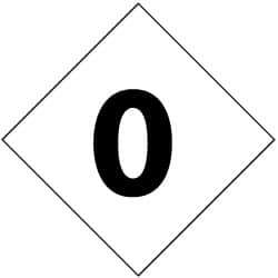 NMC - Hazardous Materials Label - Legend: Number 0, English, Black & White, 3-3/4" Long x 3-3/4" High, Sign Muscle Finish - Eagle Tool & Supply