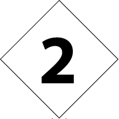 NMC - Hazardous Materials Label - Legend: Number, English, Black & White, 3-3/4" Long x 3-3/4" High, Sign Muscle Finish - Eagle Tool & Supply