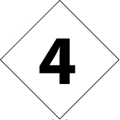 NMC - Hazardous Materials Label - Legend: Number, English, Black & White, 3-3/4" Long x 3-3/4" High, Sign Muscle Finish - Eagle Tool & Supply