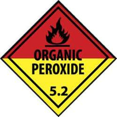 NMC - Safety & Facility Label - Legend: Organic Peroxide 5.2, English, Black, Red, Black & Yellow, 4" Long x 4" High, Sign Muscle Finish - Eagle Tool & Supply