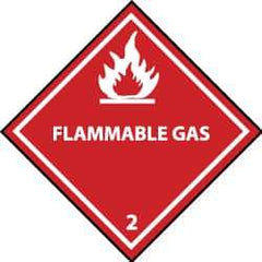 NMC - Flammable Gas DOT Shipping Label - 4" High x 4" Wide - Eagle Tool & Supply